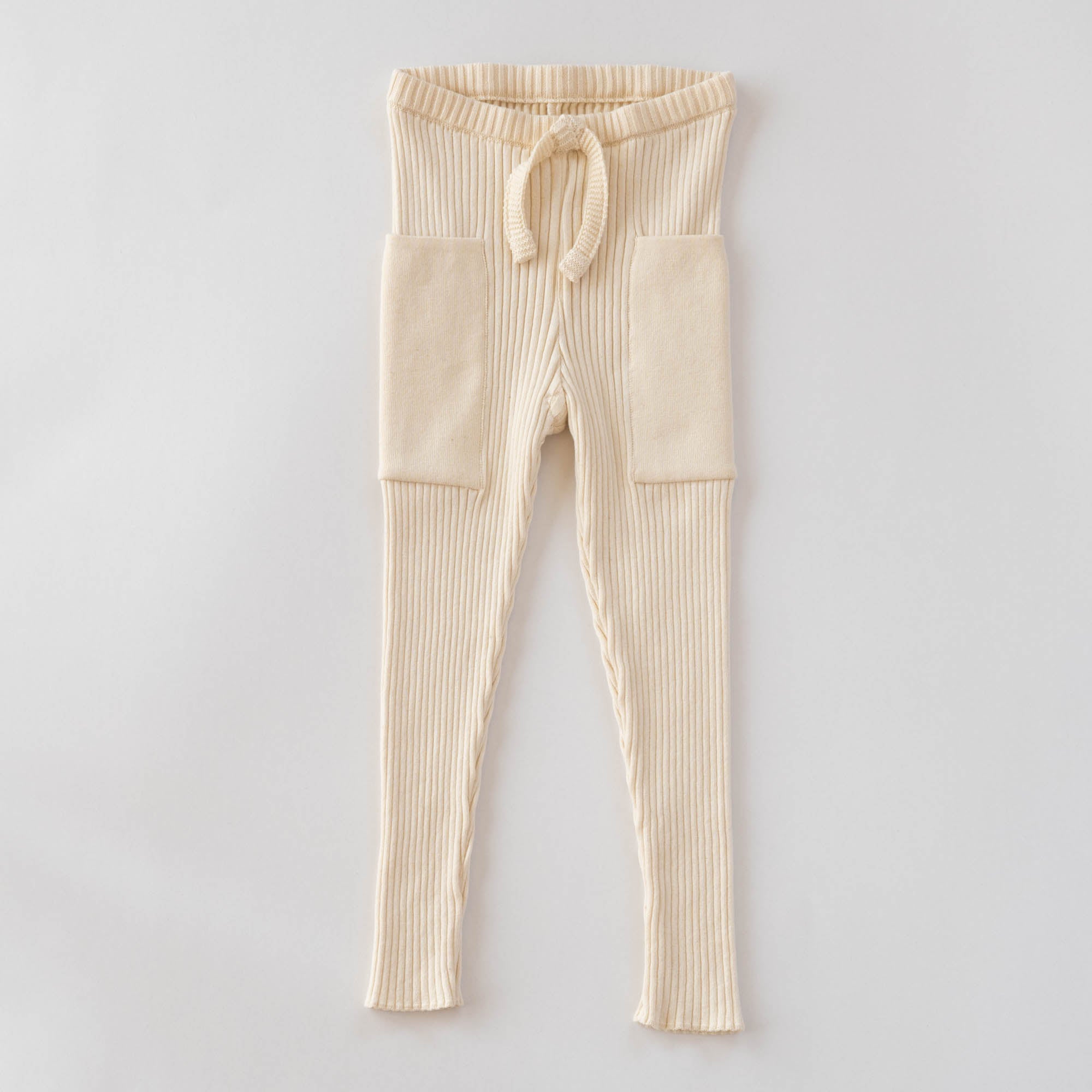 ポケット付きリブレギンス