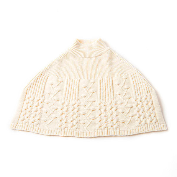 ウインザーオパール アラン柄ポンチョ(オフ白)