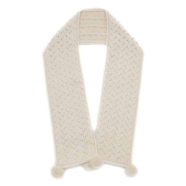 透かし柄マフラー(梵天付き)