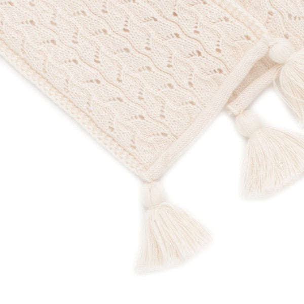 透かし柄マフラー(タッセル付き)