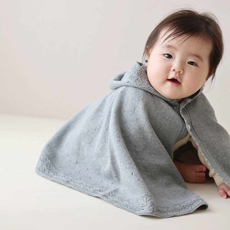 麻の葉柄マント(紺青)