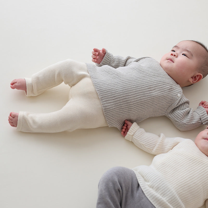 オーガニックコットン腹巻きにもなる縫い目のないパンツ