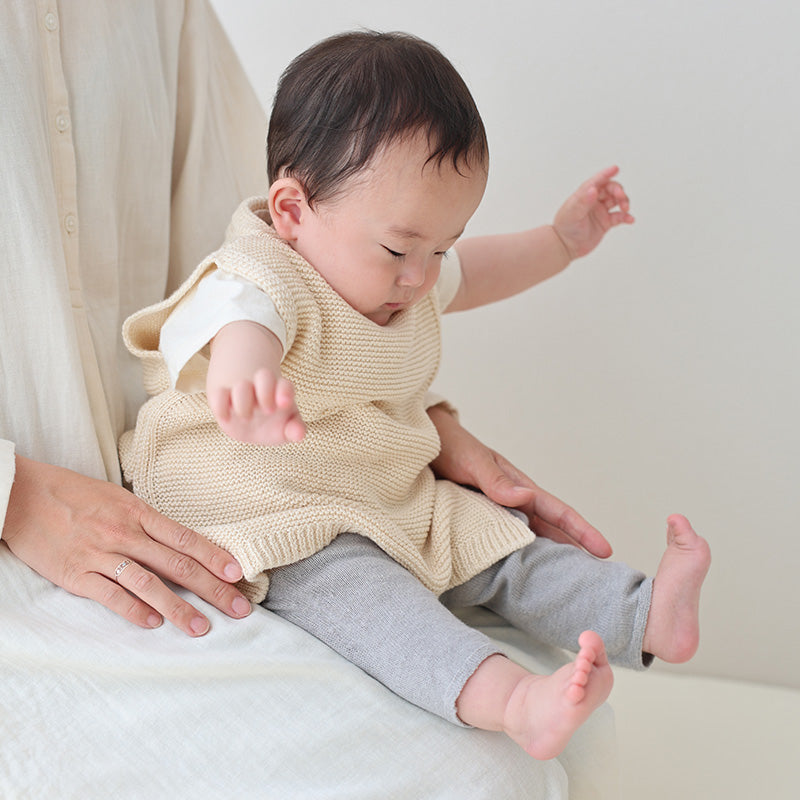 オーガニックコットン スリーパーにもなる やわらかニットベスト