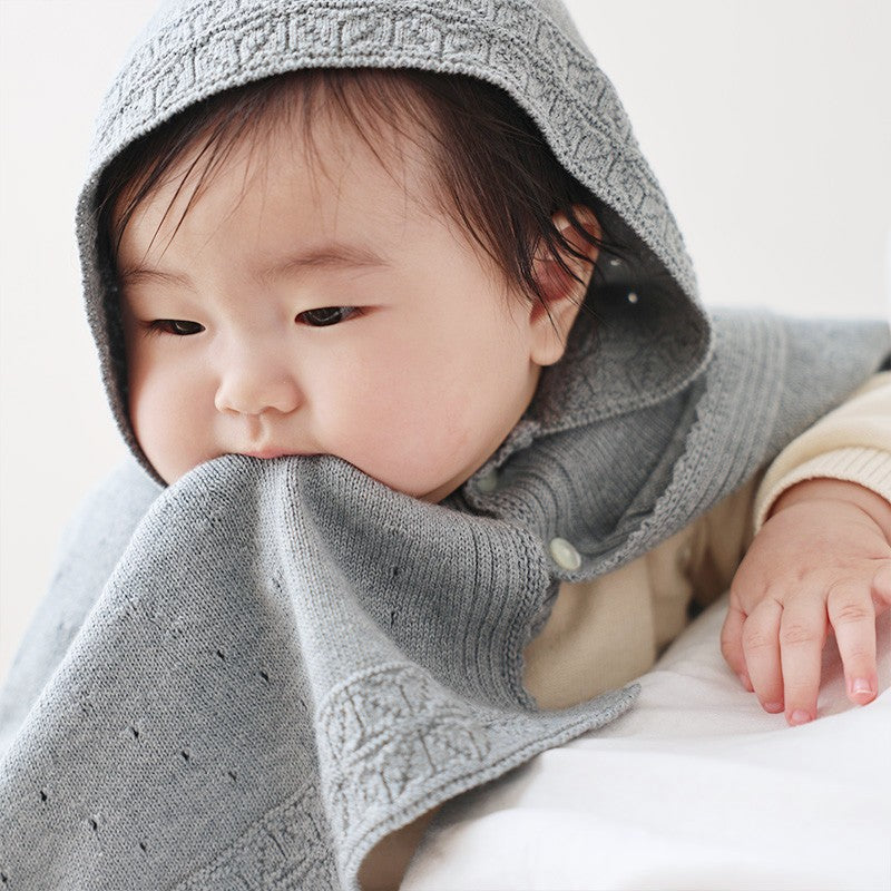 麻の葉柄マント(紺青)