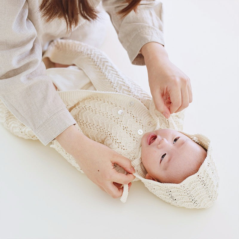 ベビードレス(帽子付き)