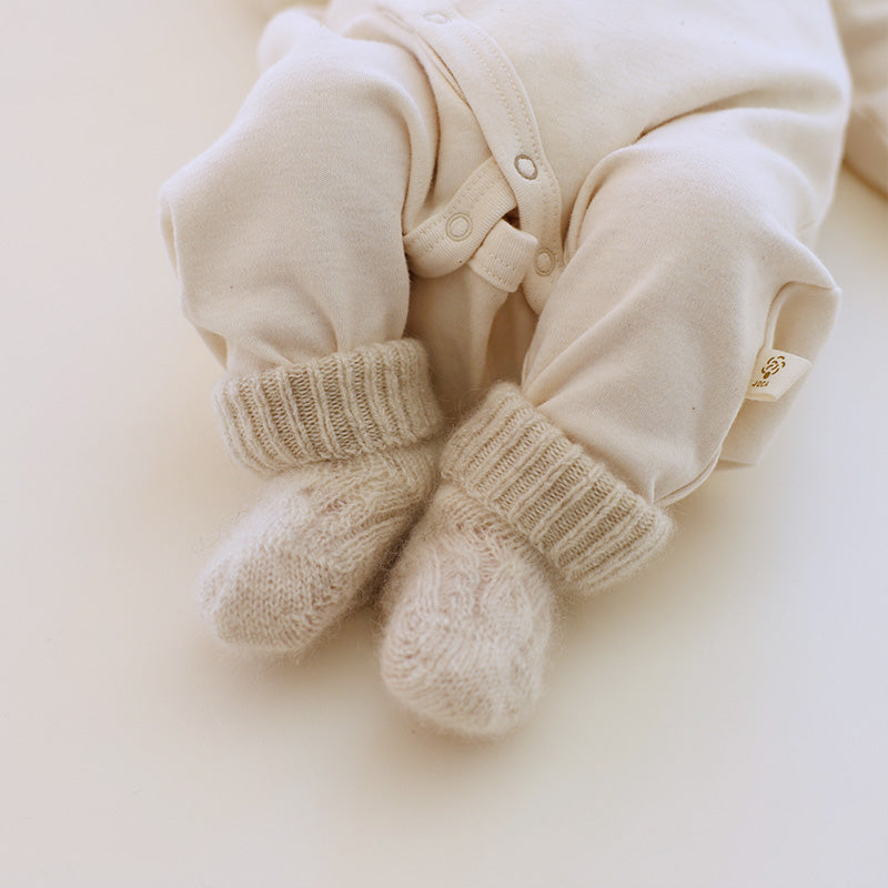 こひつじ 帽子とブーティのセット