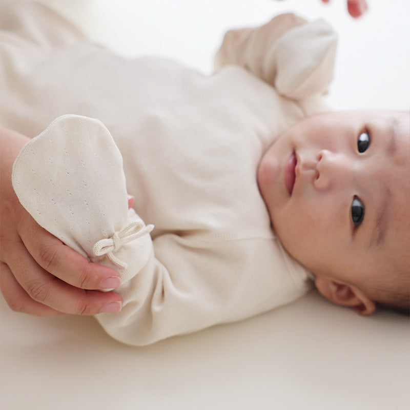 アイレット柄フライス生地ミトン