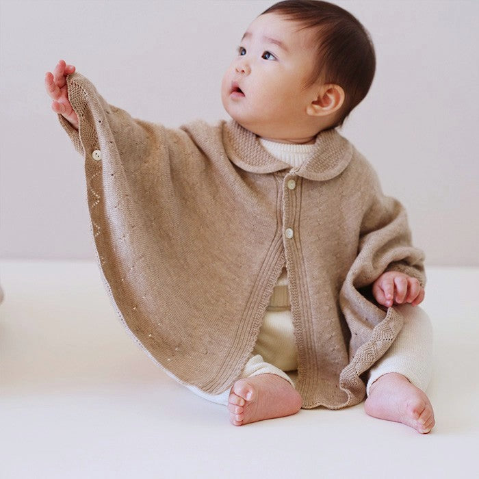 マシュマロ衿付きマント(ブラウン)