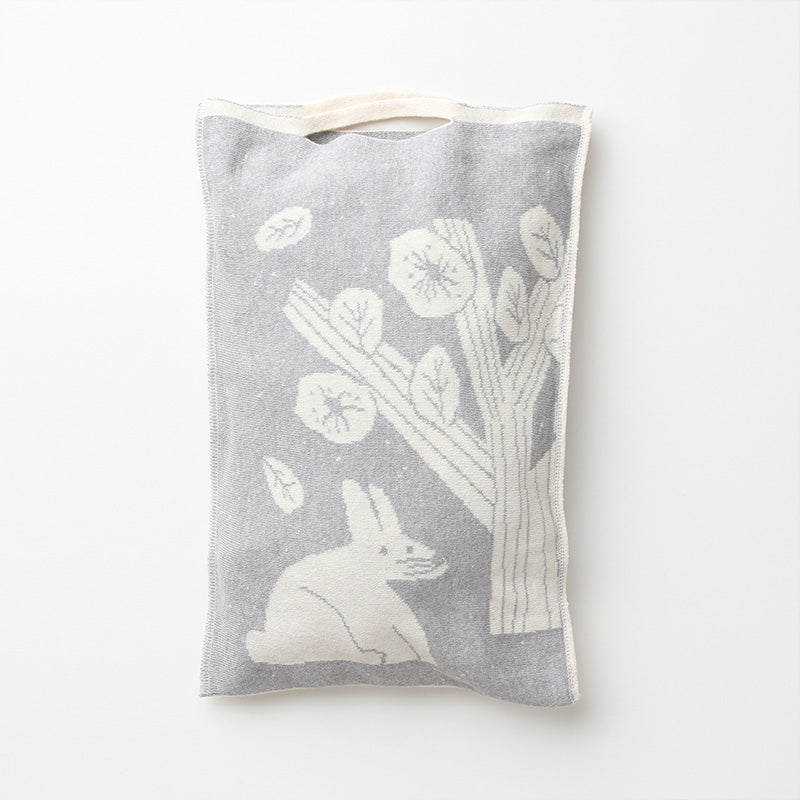 クッションにもなる アフガンケース(うさぎ柄)