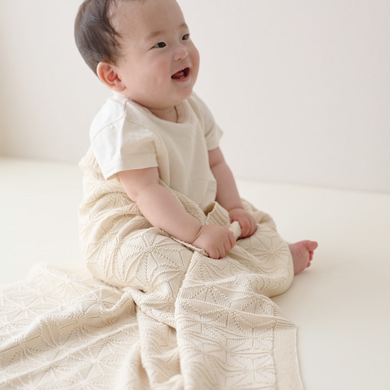 麻の葉柄ニットアフガン(生成)