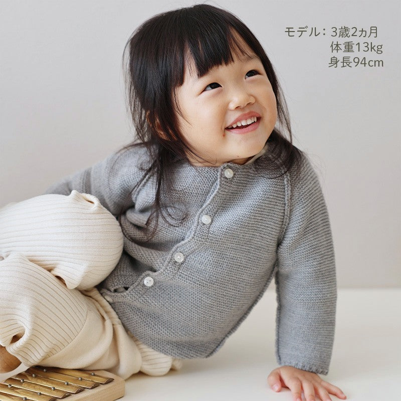 ウィンザーオパールラグランカーディガン(グレー)