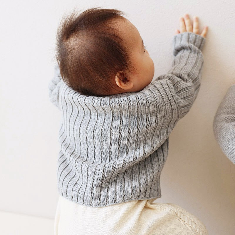 リブ編みカーディガン(紺青)