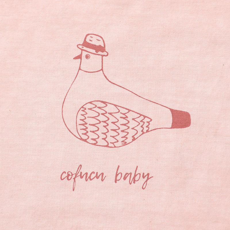ベンガラ染めTシャツ 鳩(春桜色)