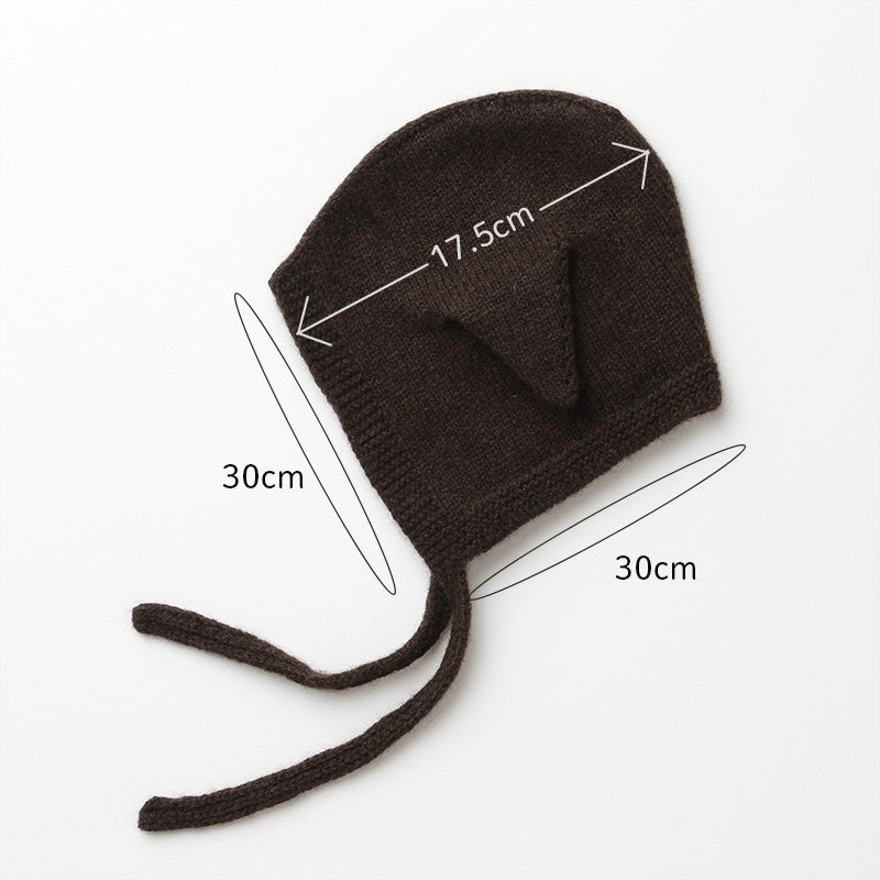 こひつじ帽子とブーティのセット(チョコレート)