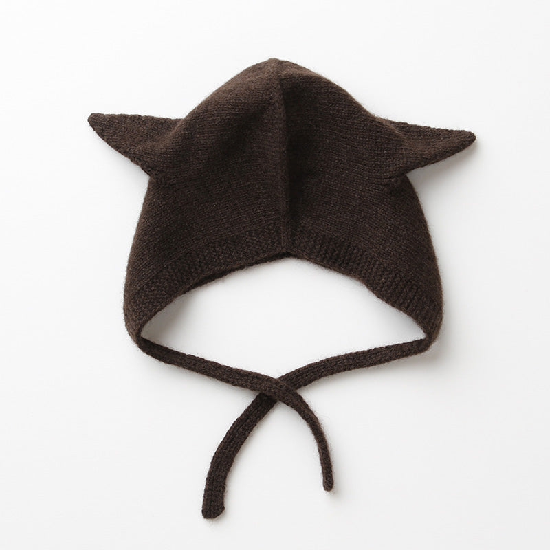 こひつじ帽子とブーティのセット(チョコレート)