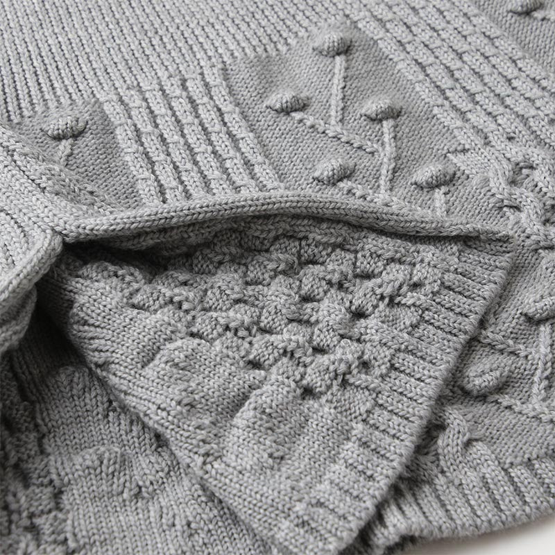 ウインザーオパール アラン柄ポンチョ(グレー)