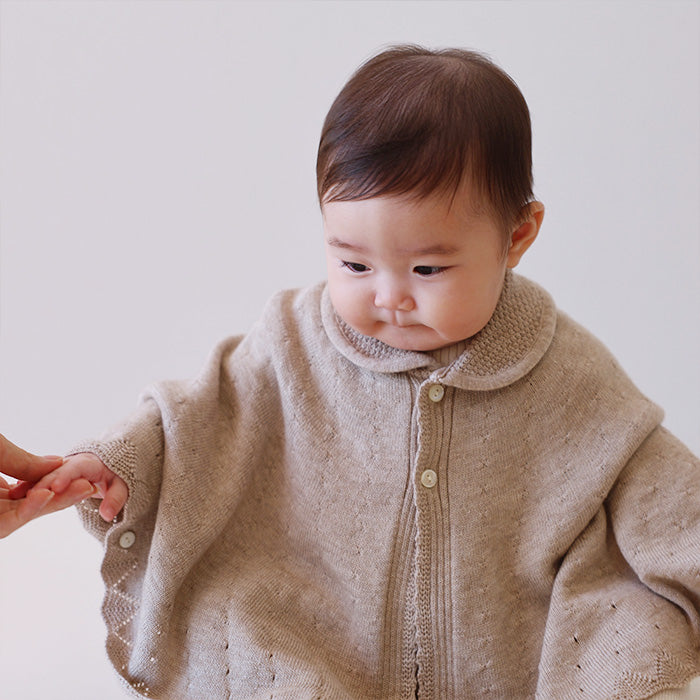 マシュマロ衿付きマント(ブラウン)