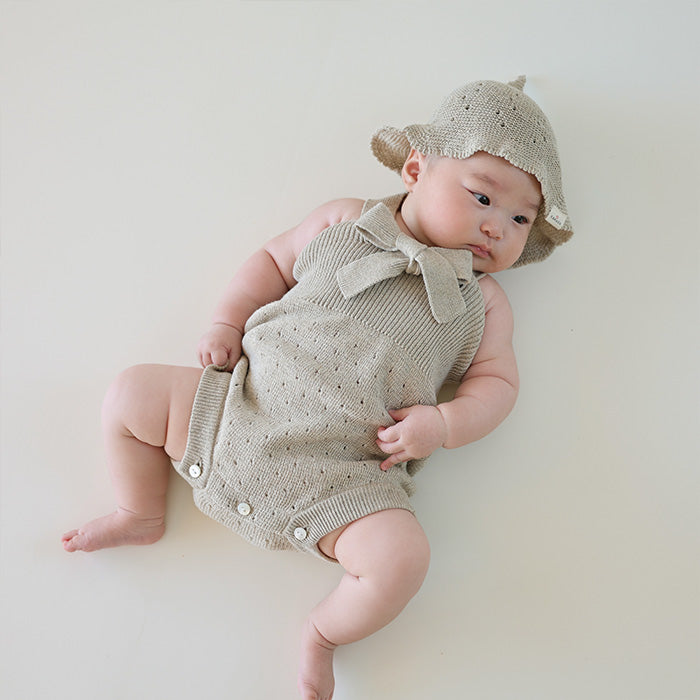 コットン×リネンロンパース