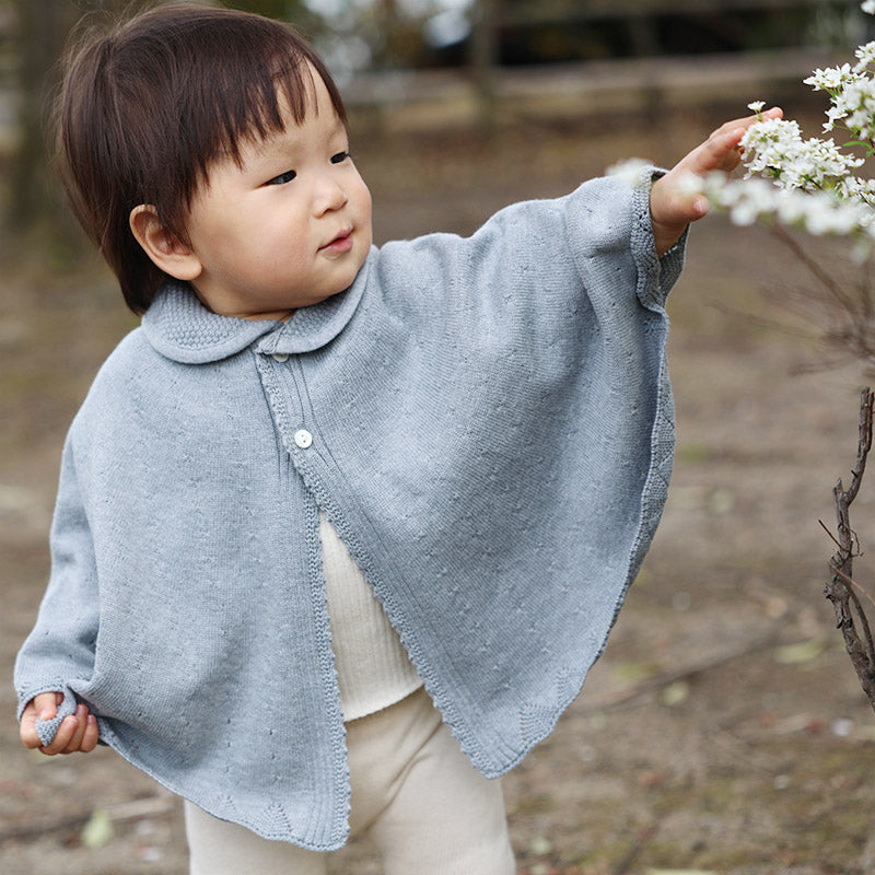 衿付き一重ケープ(紺青)