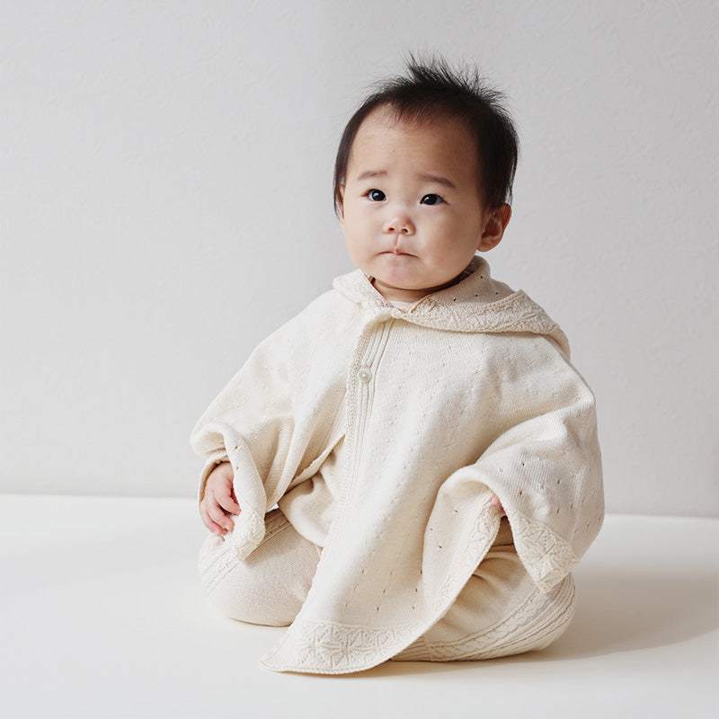 麻の葉柄マント(生成)