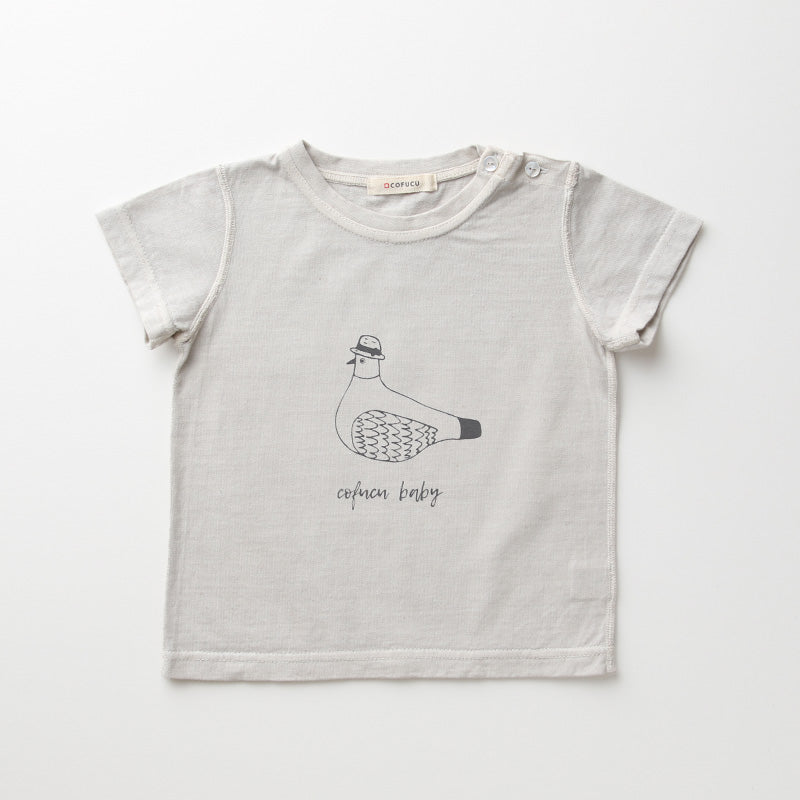 ベンガラ染めTシャツ 鳩(深川色)