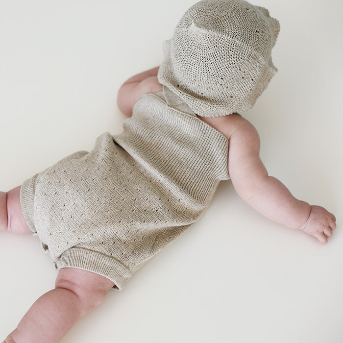 コットン×リネンロンパース