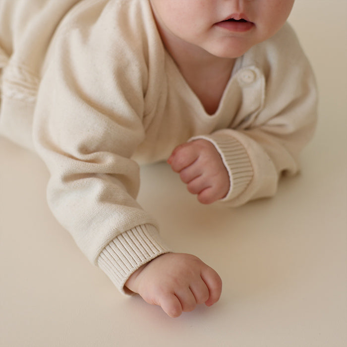 ラグランカバーオール 縄編み