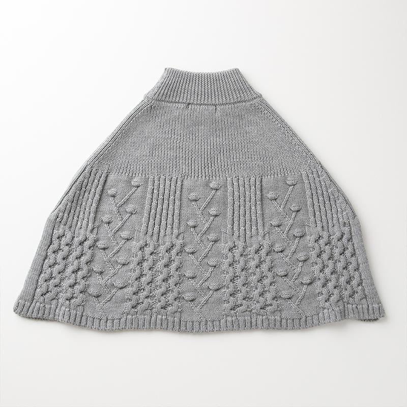 ウインザーオパール アラン柄ポンチョ(グレー)