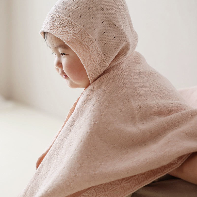 麻の葉柄マント(さくらねずみ)