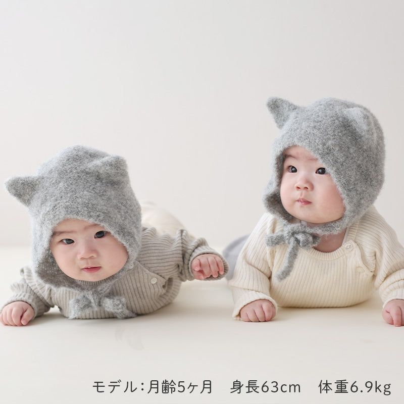 こねこ帽 (グレー)