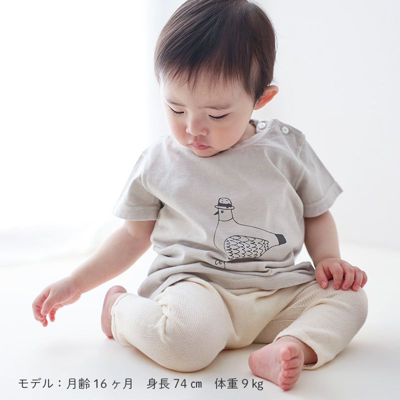 ベンガラ染めTシャツ 鳩(深川色)