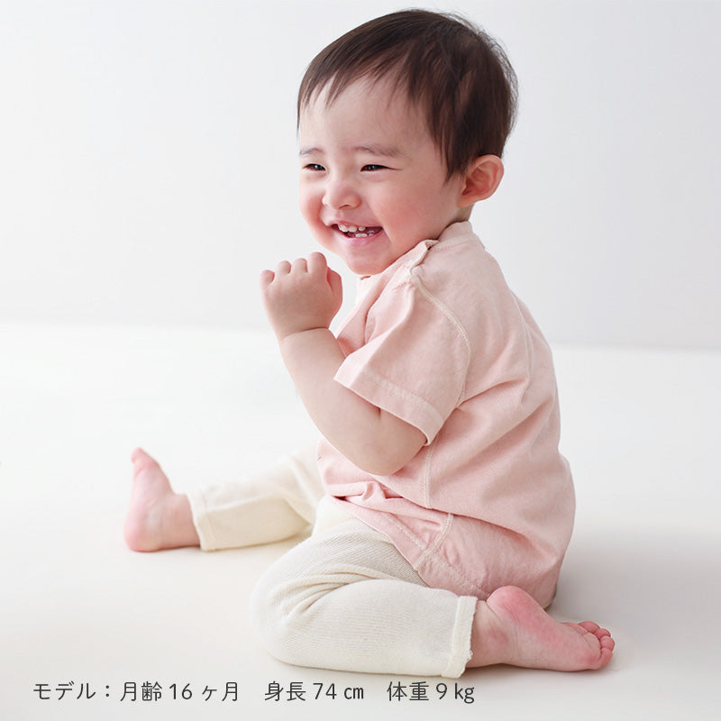 ベンガラ染めTシャツ 白熊(春桜色)