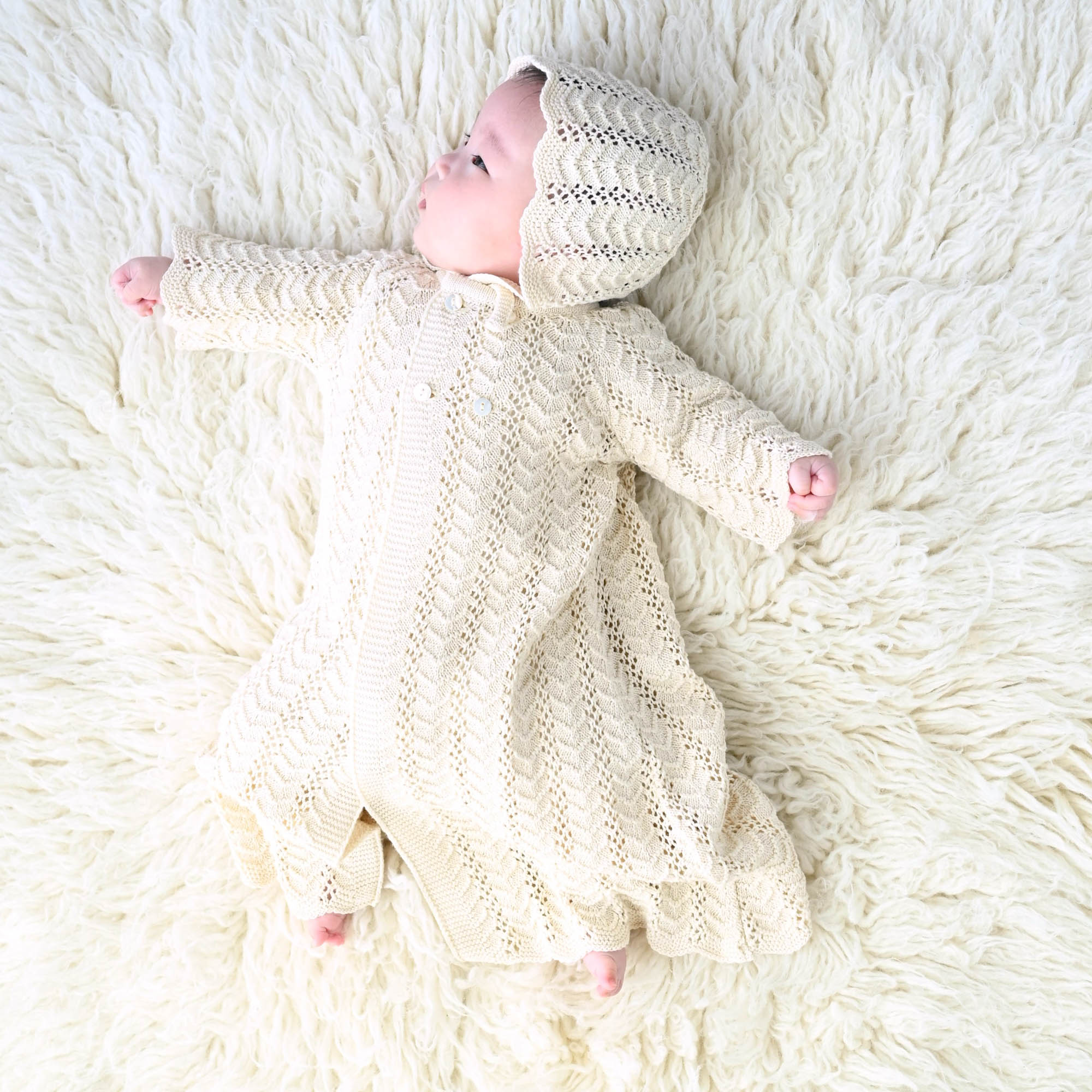 ベビードレス(帽子付き)