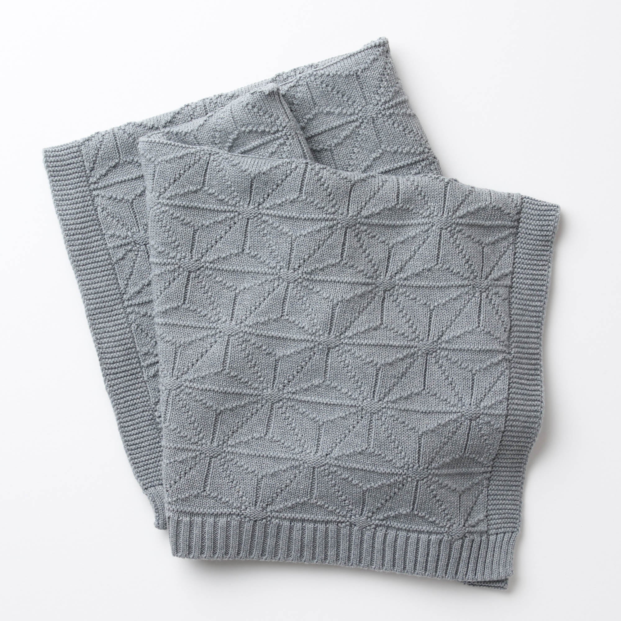 麻の葉柄ニットアフガン(紺青)