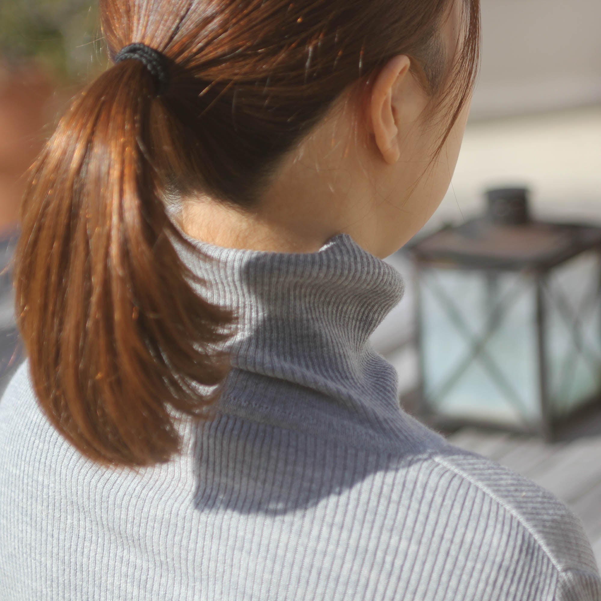 タートルネック リブニット 大人(グレー)