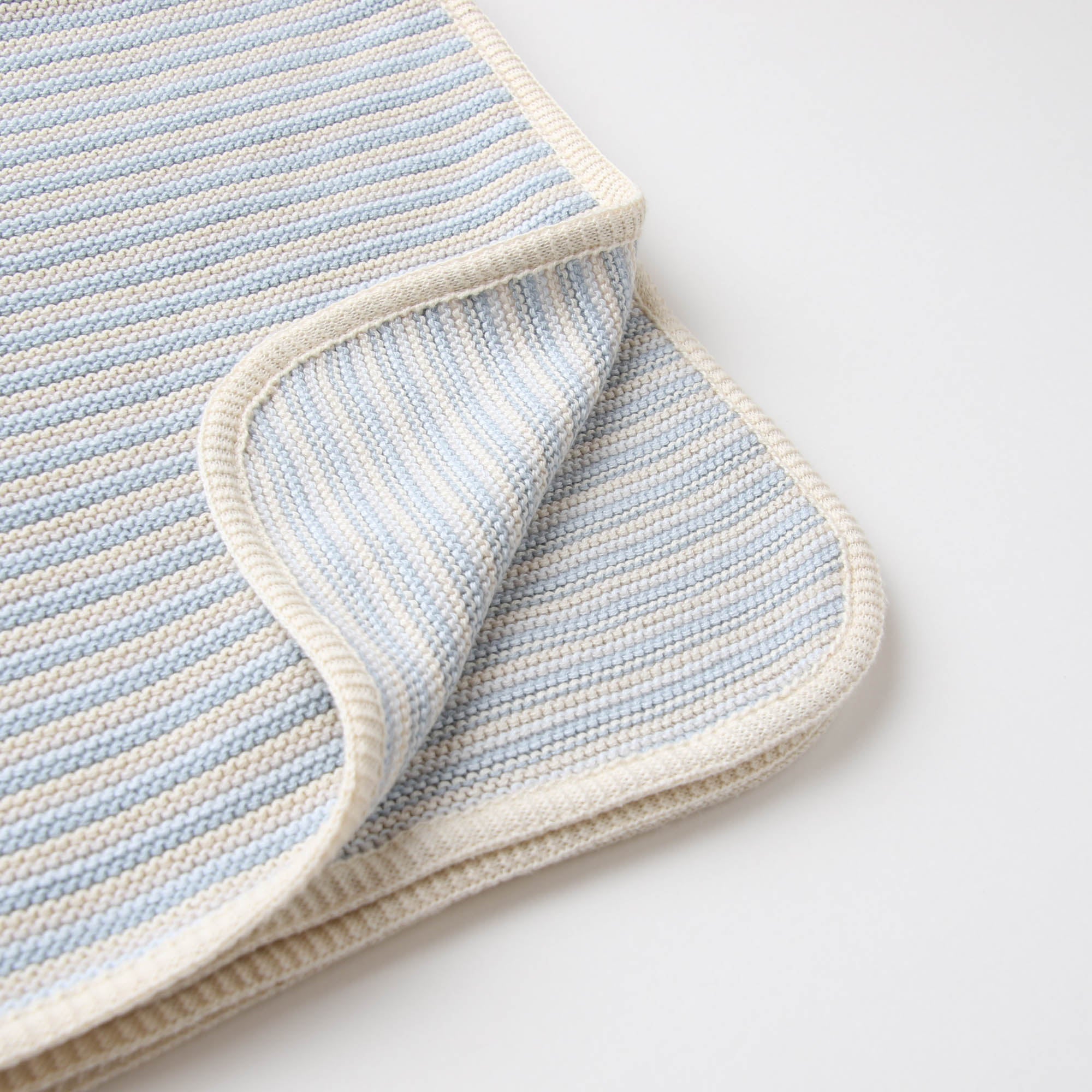 ボーダーニットアフガン(ブルー系)