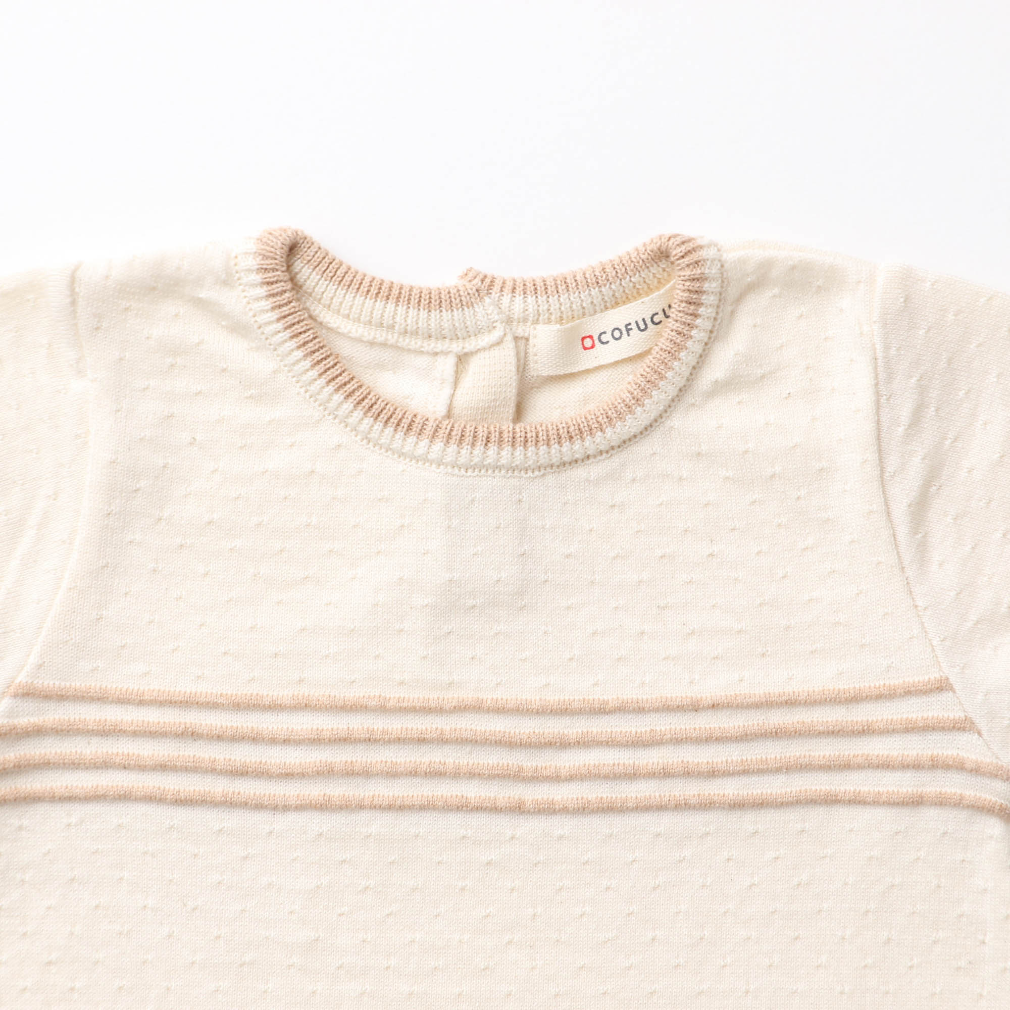 ハイゲージニット編み半袖ロンパース