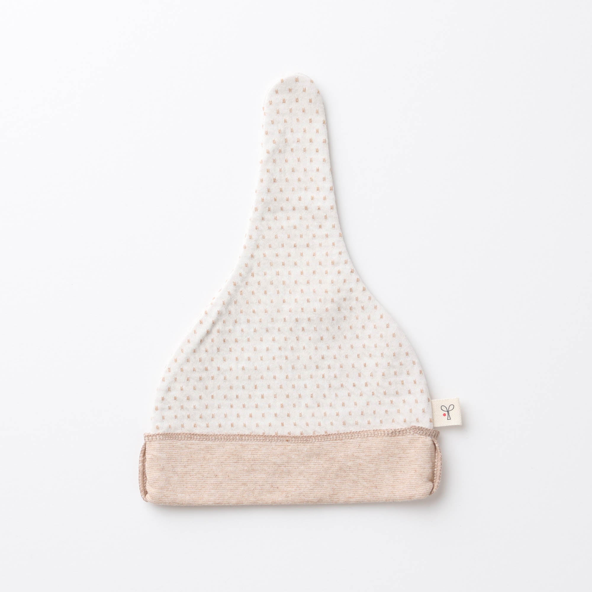 ドット柄リバーシブル結び帽