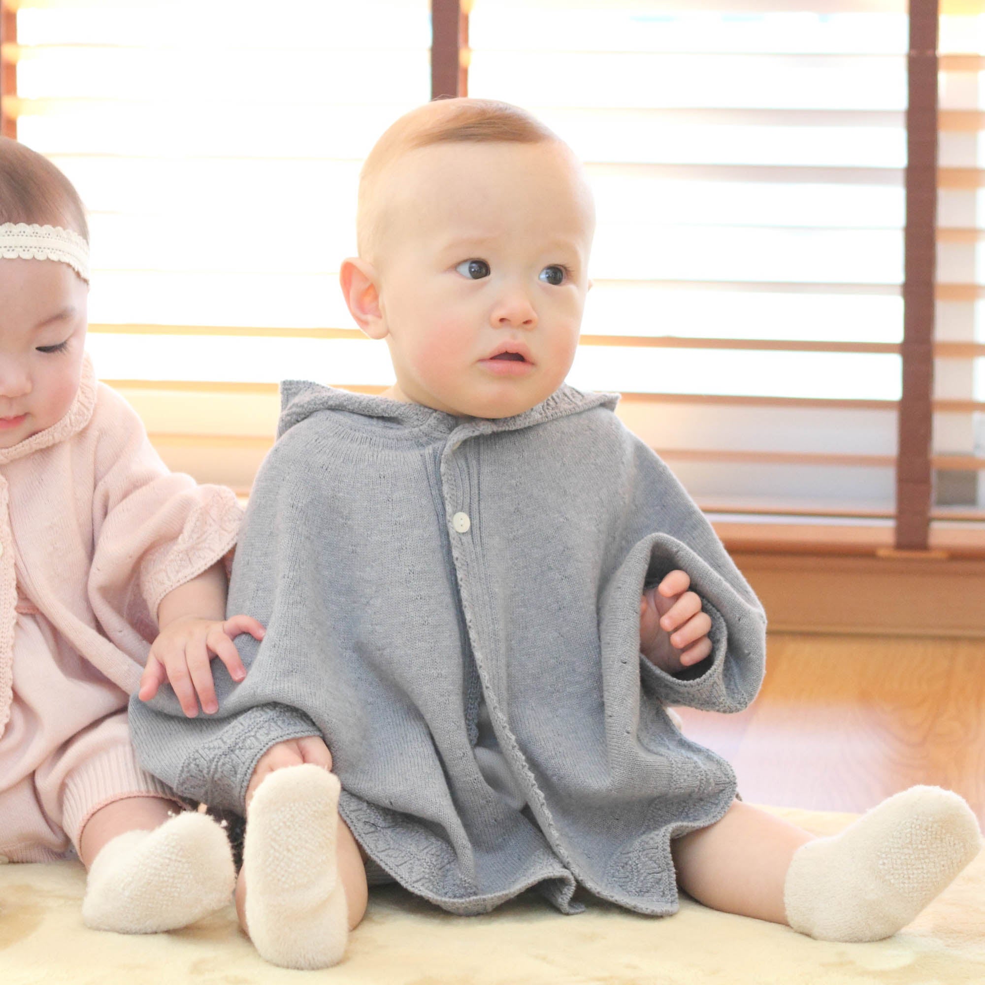 麻の葉柄マント(紺青)