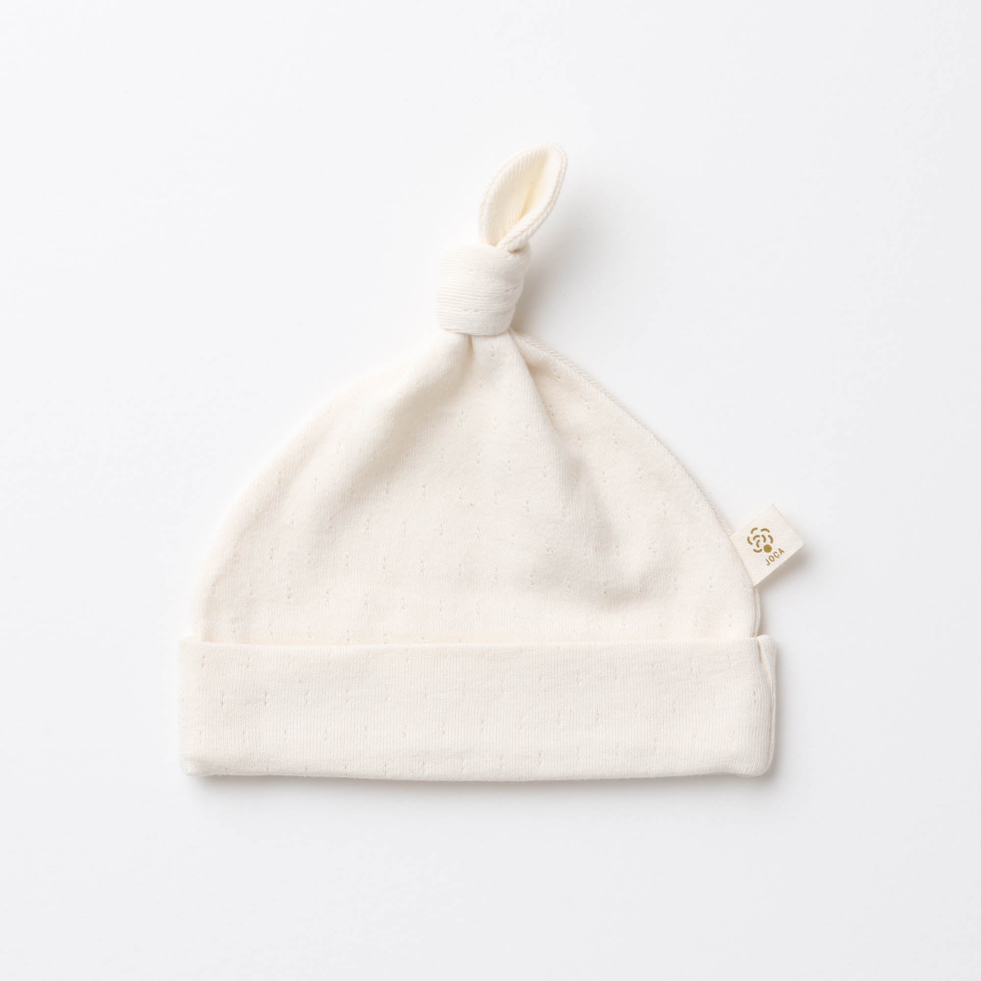 アイレット柄フライス生地結び帽