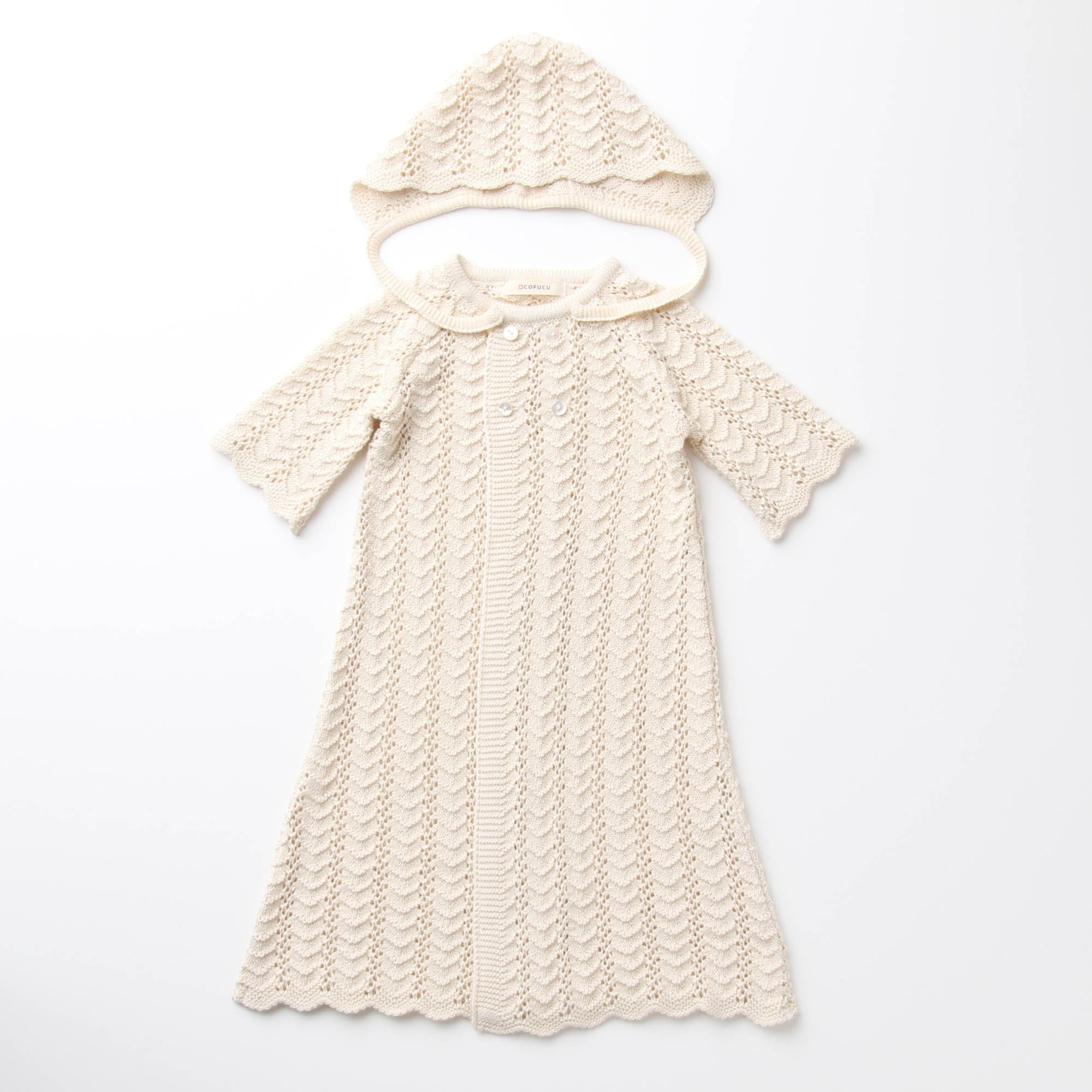 ベビードレス(帽子付き)