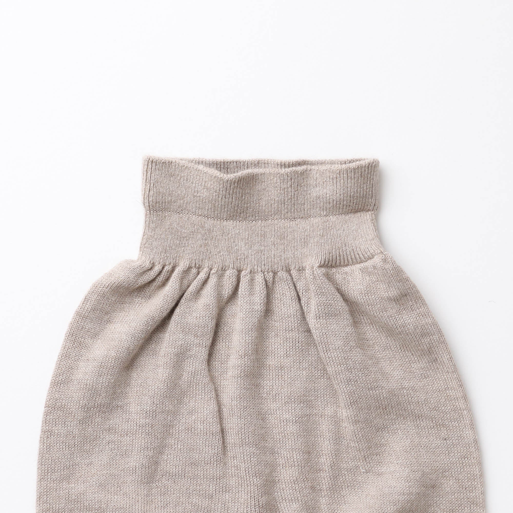 カシミヤ×シルク×コットン 縫い目のないパンツ(ブラウン)