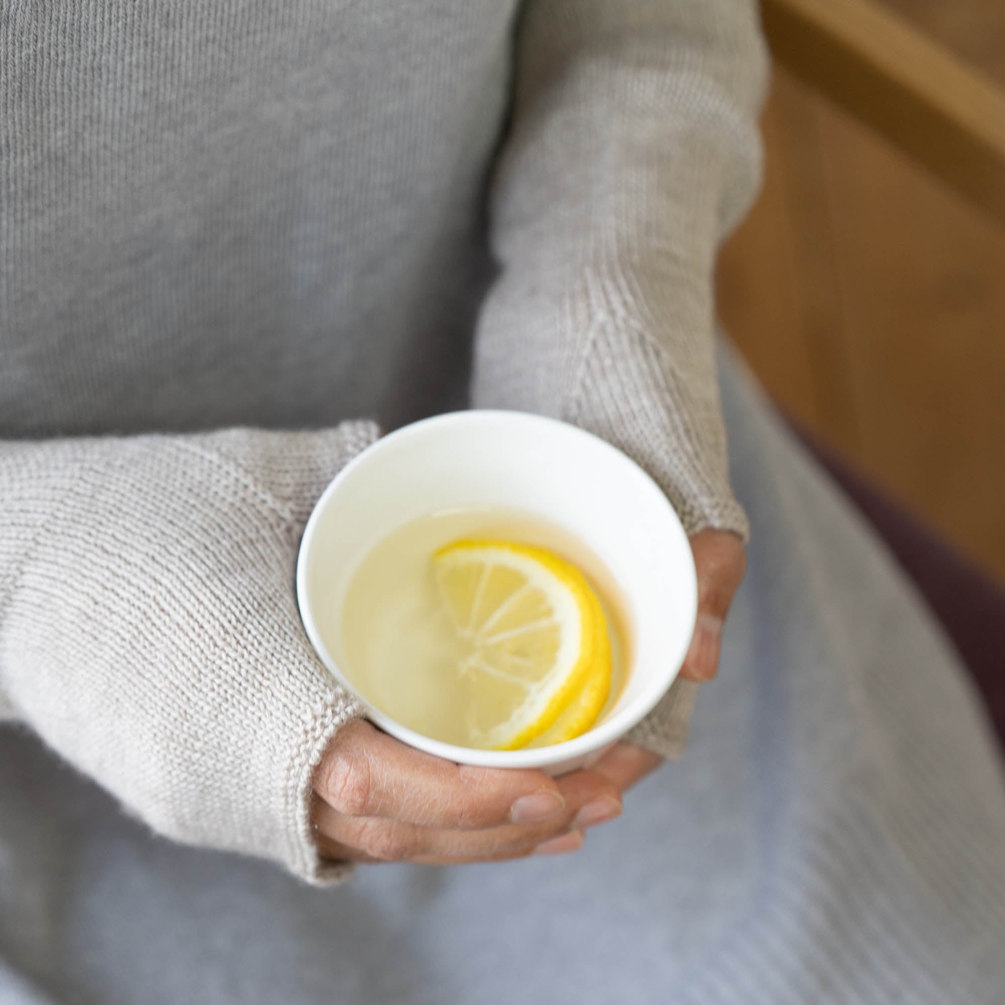 カシミヤ混アームウォーマー(ブラウン)