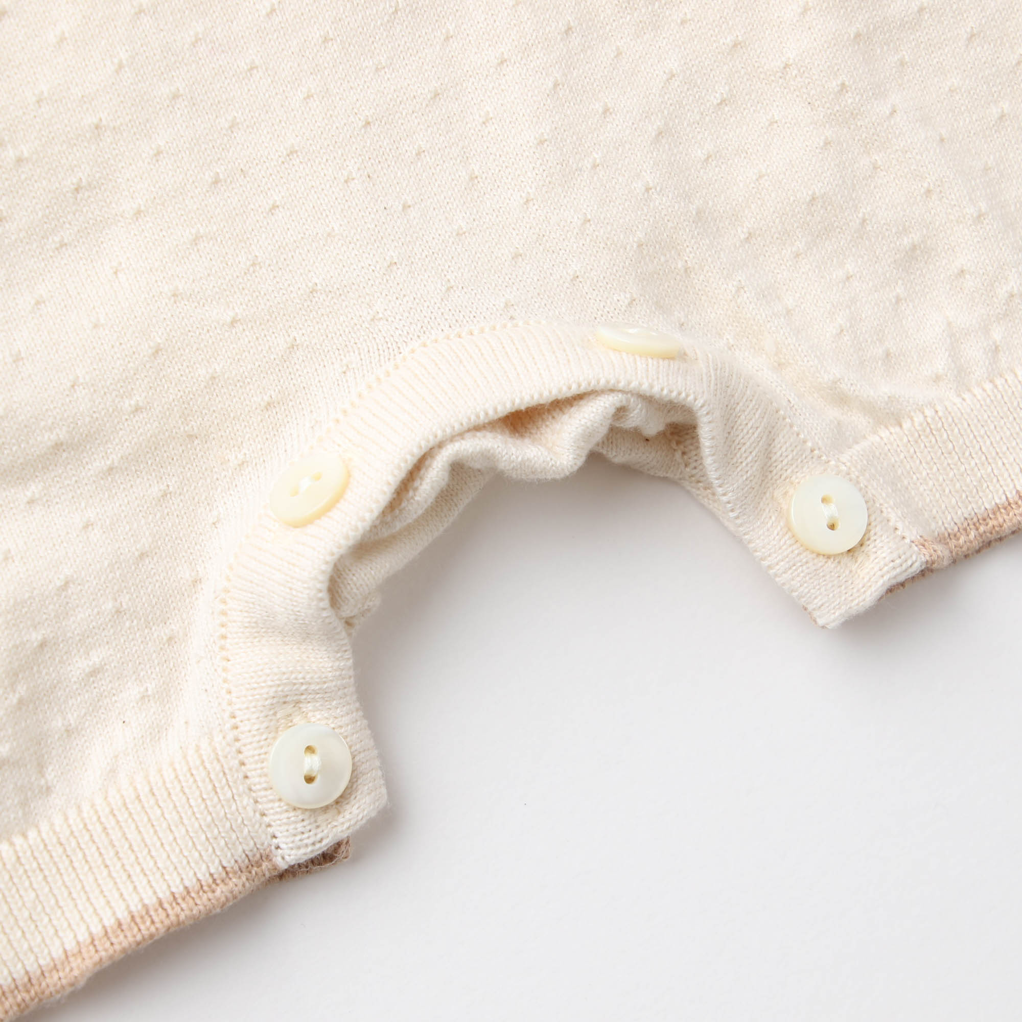 ハイゲージニット編み半袖ロンパース