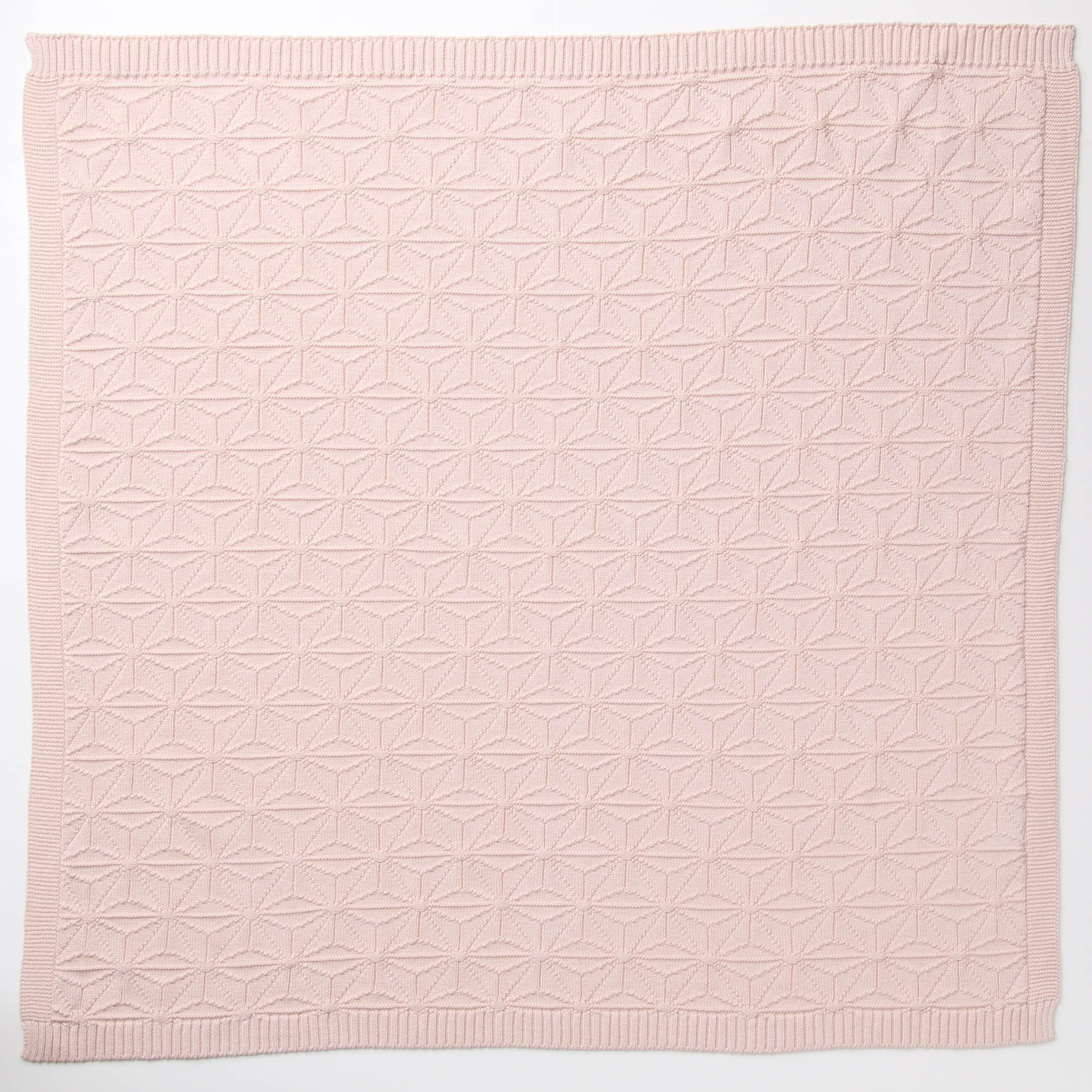 麻の葉柄ニットアフガン(さくらねずみ)