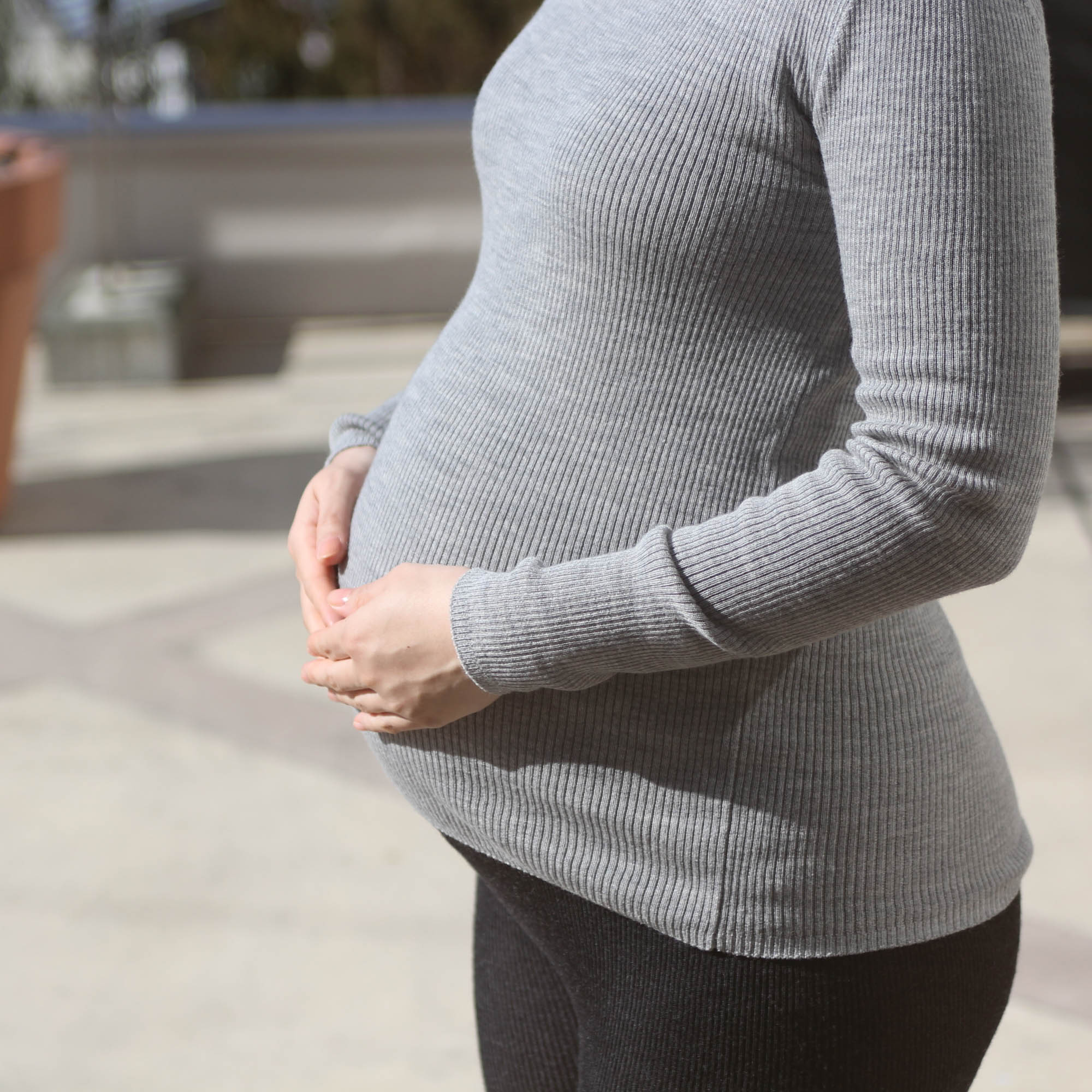 タートルネック リブニット 大人(グレー)