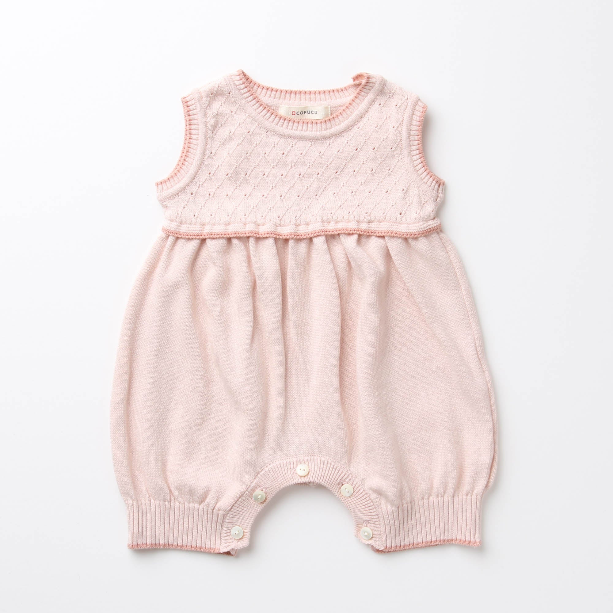 スモッキングロンパース(さくらねずみ)