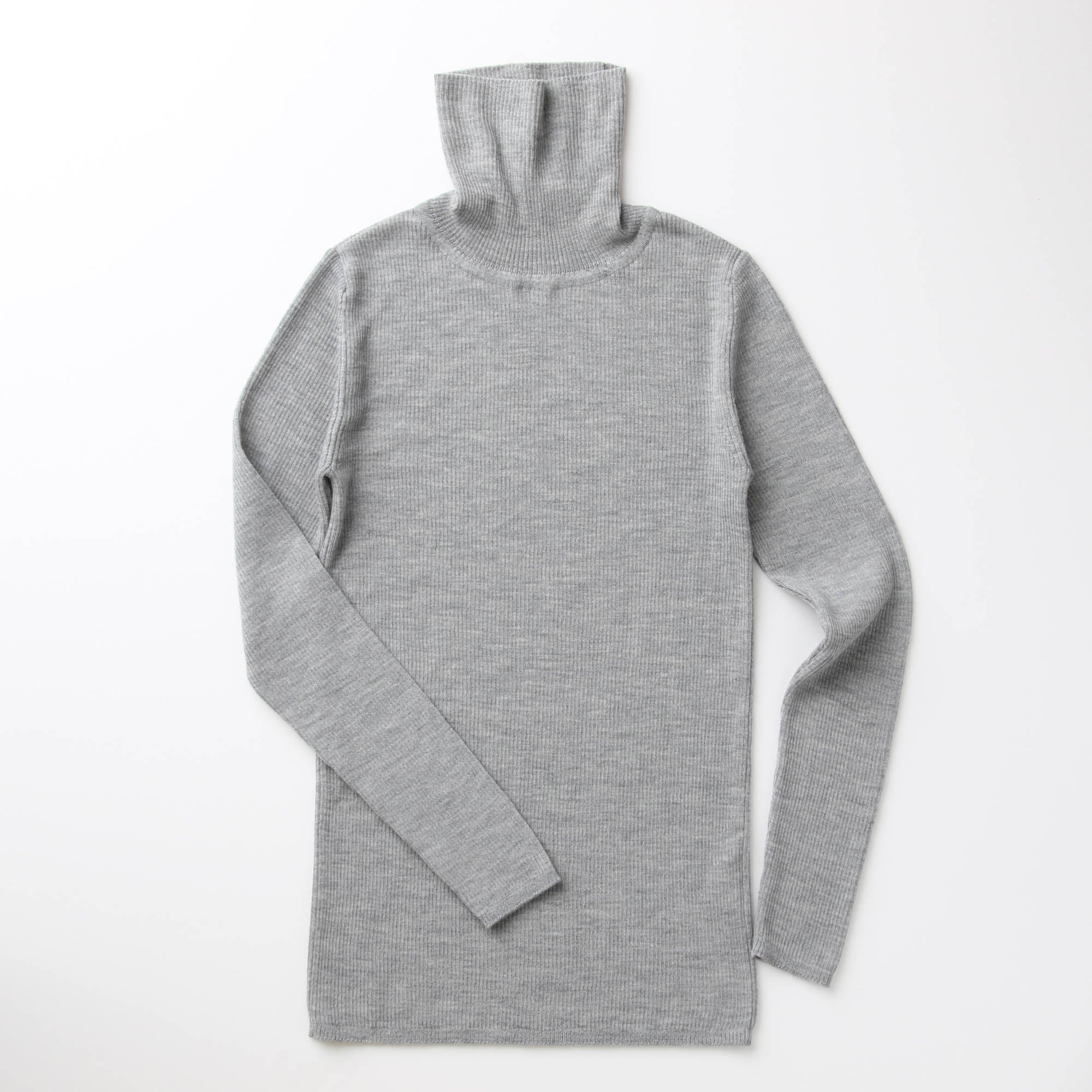 タートルネック リブニット 大人(グレー)