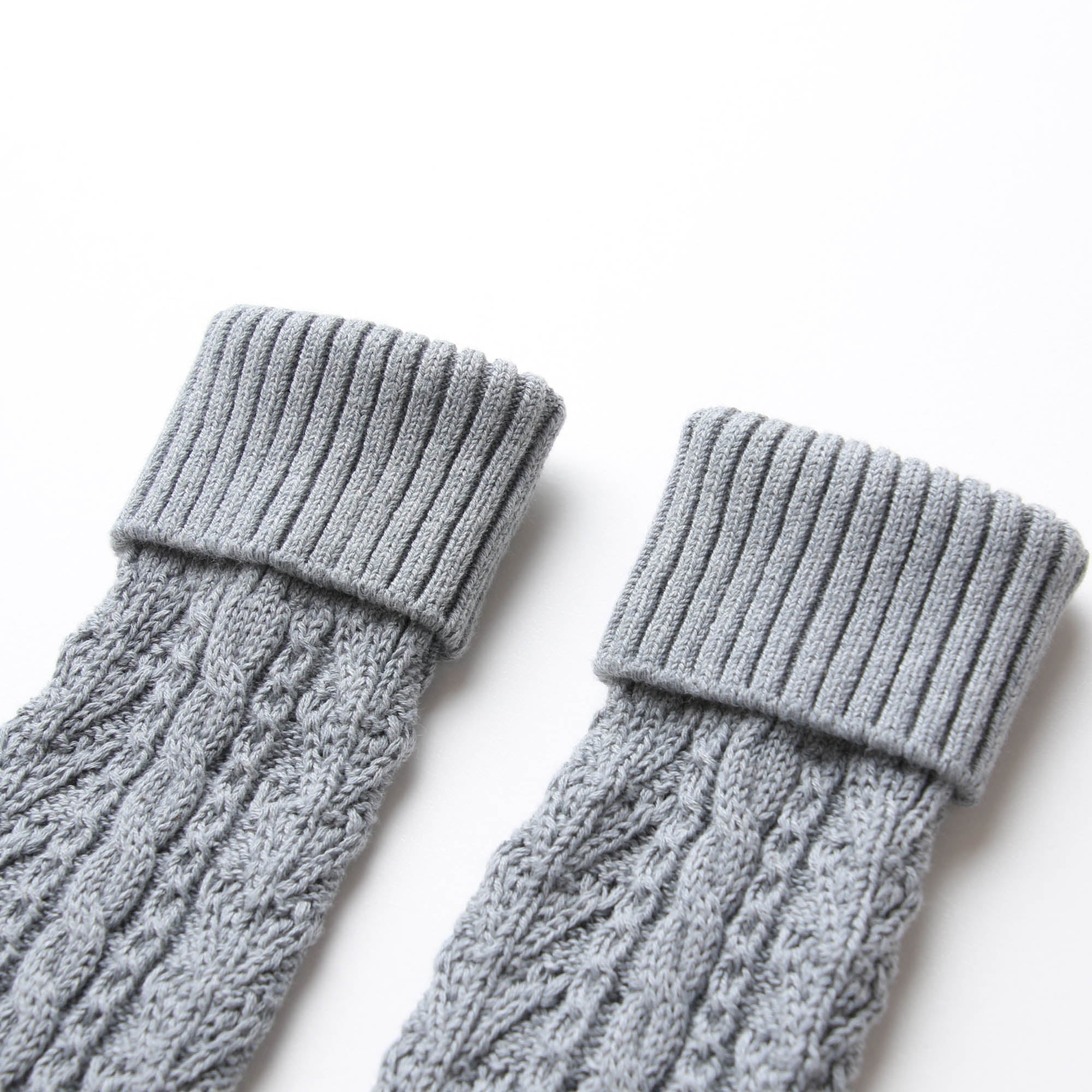 ケーブル編みレッグウォーマー(紺青)