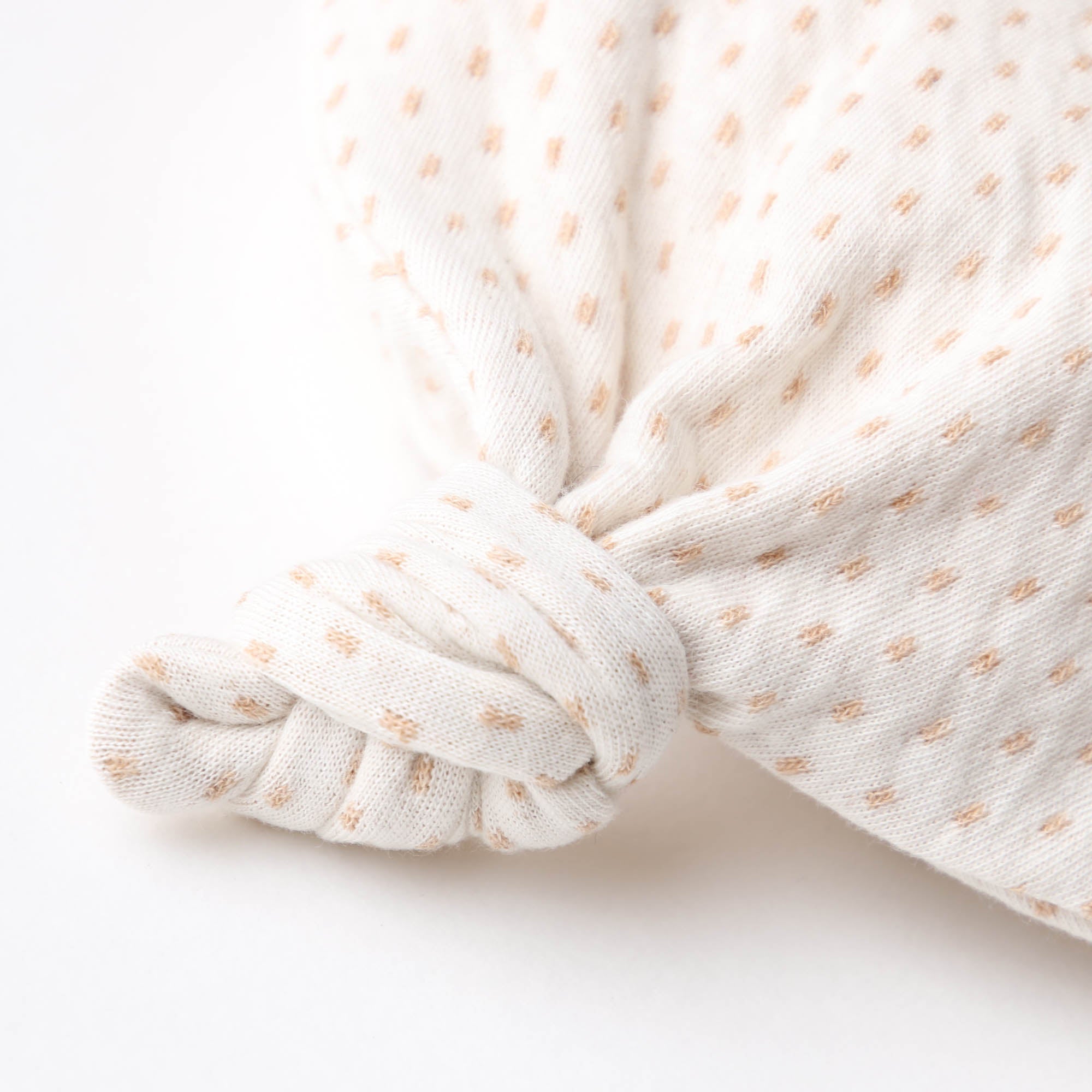 ドット柄リバーシブル結び帽